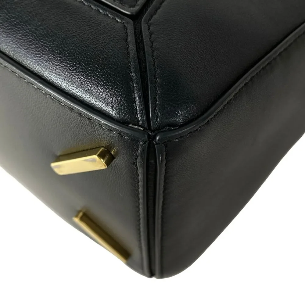 Loewe Featherlight Puzzle Bag, Small Handbag Black Gold